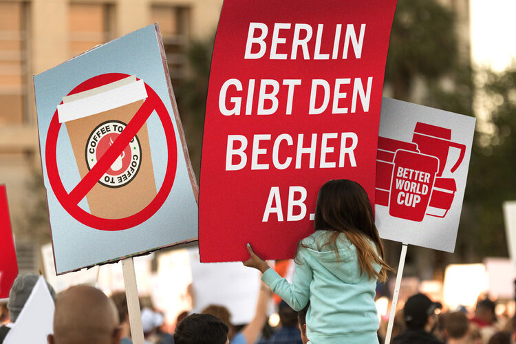 Berlin gibt den Becher ab - Demo gegen Einwegbecher