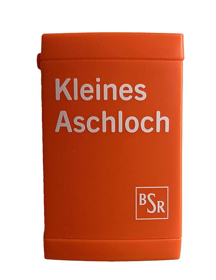 Taschenaschenbecher orange, Kunststoff