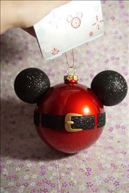 Abbildung: Disney Micky Maus Glas Ornament Neu
