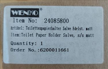 Abbildung: Toilettenpapier Halter WENKO .... NEU