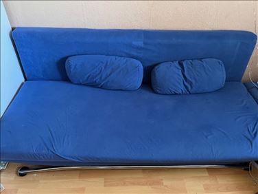 Abbildung: Sofa Schlafcouch ausziehbar blau