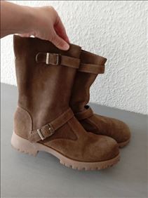 Abbildung: Halbhohe Stiefel, Veloursleder, braun Gr. 38