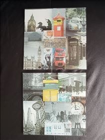 Abbildung: 2x Glas Wandbild ,25x25 cm