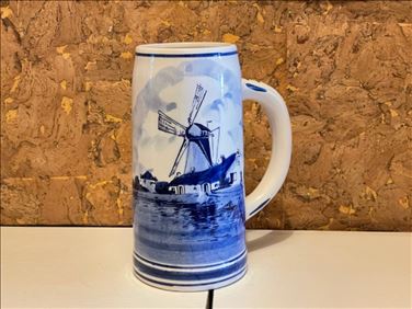 Abbildung: Originaler Delfter Bierkrug Holland, handbemalt