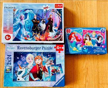 Abbildung: Drei Disney Puzzle - Frozen und Prinzess - für Kinder 