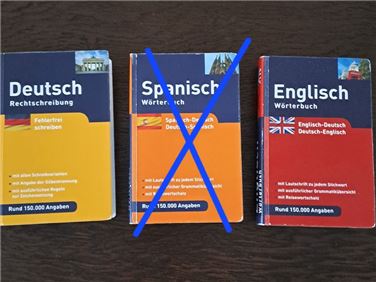 Abbildung: Wörterbuch/ Rechtschreibung (deutsch, englisch)