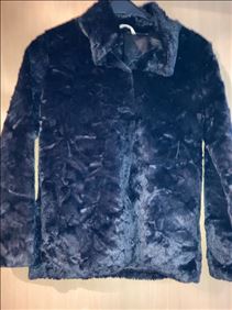 Abbildung: Plüsch Jacke Pelz Optik  schwarz 