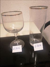 Abbildung: 6 Gläser mit goldrand vintag DDR ca 14 cm hoch 