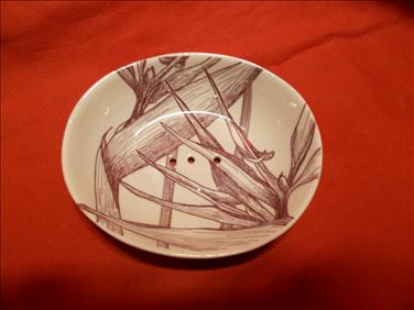 Abbildung: Nie benutzte Keramik-Seifenschale 11 x 13 cm