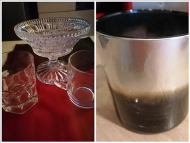 Abbildung: 4 tlg Glasschale Teelichtglas wiskiglas