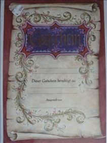 Abbildung: Neutraler Gutschein im Format A4 mit weißem Kuvert