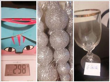 Abbildung: Wallnüsse eigene Ernte, 6 Gläser, 6x Baumschmuck glitzer