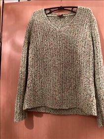 Abbildung: Strick Pulli grün gemuschelt  Olsen 