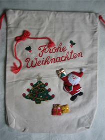 Abbildung: Jutebeutel mit Zugband und schönen Applikationen