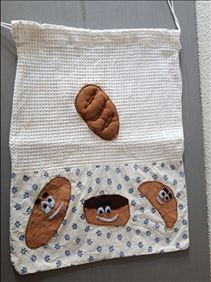Abbildung: Brotsack, Brotbeutel aus Baumwolle, Handarbeit