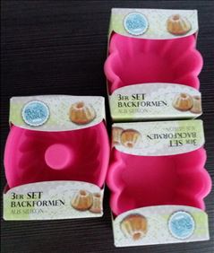 Abbildung: 3-er Set Backformen Silikon