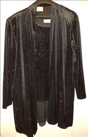 Abbildung: NEU Twinset Gr.46,FESTLICH Glitzer Cardigan+Top,samtartig