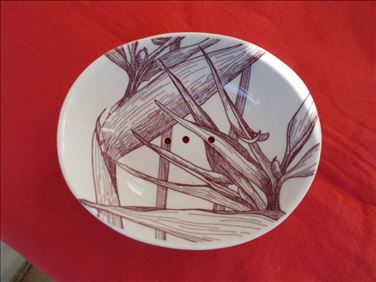 Abbildung: Nie benutzte Keramik-Seifenschale 11 x 13 cm