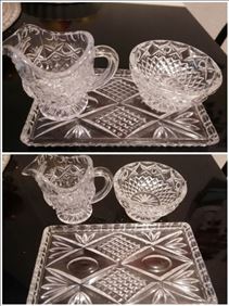 Abbildung: 3 tlg Bleikristal Glas mit Schliff  DDR Ära 1 Box Wallnüsse 