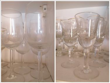 Abbildung: 6 Weingläser, 3 Likörgläser vintage 