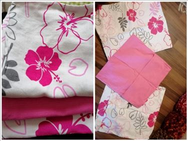 Abbildung: Wallnüsse u. 3 kissenbezüge  mit und ohne Reißverschluss