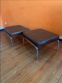 Abbildung: Leder Chrome Hocker/Otomanen 