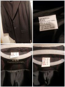 Abbildung: Hosenanzug schwarz rot streifen gr. 40 wie neu