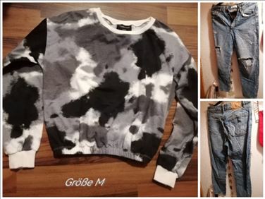 Abbildung: Pullover Größe M, Hose getragen, gewaschen 