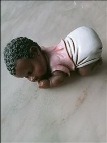 Abbildung: vintage Porzellan Figur (Schlaffende Baby)von A.Lucchesi, 