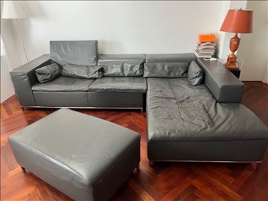 Abbildung: Gemütliches Leder Ecksofa 