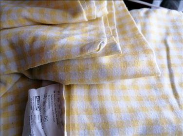 Abbildung: Ikea Bettwässche gelb kariert 1 Bezug , 1 Kopfkissen bezug 