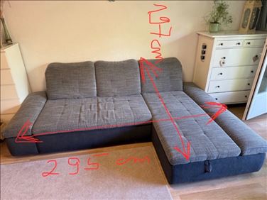 Abbildung: Ausklappbares Schlafsofa 295cm x 197cm Abholbar bis 28.05
