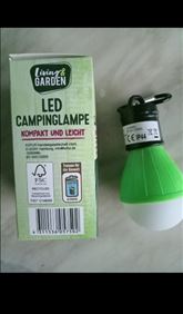 Abbildung: Neu.2x Living Garten LED Campingslampe Inkl.Karabinerhaken