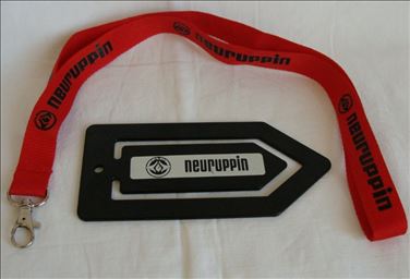 Abbildung: Schlüsselband NEU Lanyard FLG NEURUPPIN + Werbeklammer