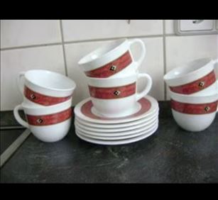 Abbildung: 12-tlg Set:Kaffee Tassen+Untertassen .Kollektion Harmonia Sp